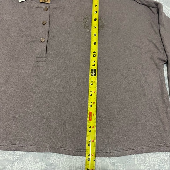 Victoria’s Secret PINK Cozy Knit Long Sleeve Sleep Shirt Iced Coffee Size Large - Picture 4 of 7